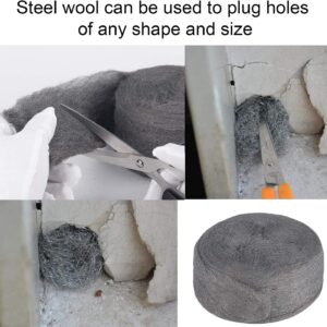 Steel Wool for Mice Control - |15FT (150G)| - Steel Wool 0000 Fill Fabric Fine Wire Wool to Keep Annoying Animals away from Holes Wall Cracks Vents