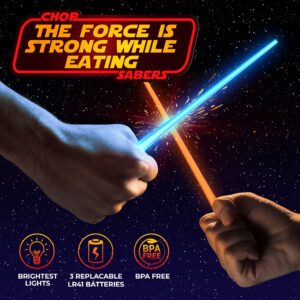 Lightsaber Chopsticks Light Up, Starwars Chopsticks Light Up, Mini Lightsaber, Fun Chop, Cool Chopsticks, Light Saber Chopsticks, Led Chopsticks, 2 PAIRS, Blue Red (Frosted Tips)