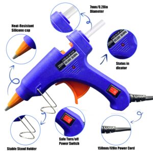 ZFYOUNG Mini Hot Glue Gun 10pcs Glue Stick Hot Glue Gun Set For Quick Repair Artist DIY Art Home 20w Blue