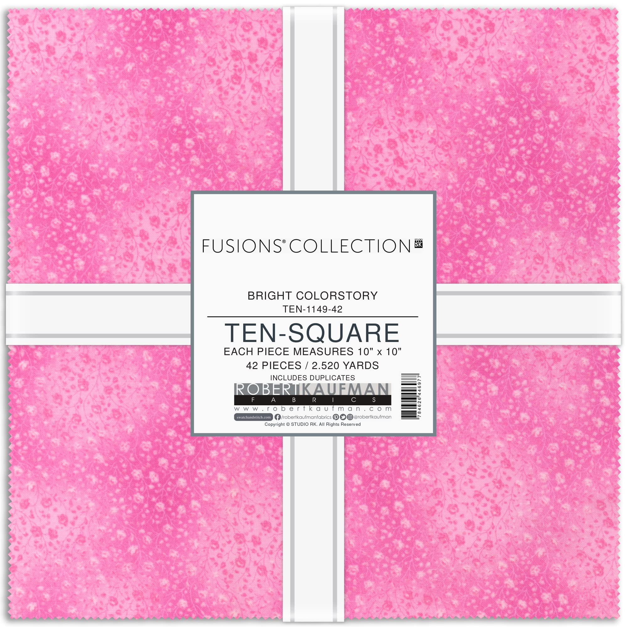 Fusions Bright Ten Square 42 10-inch Squares Layer Cake Robert Kaufman Fabrics TEN-1149-42