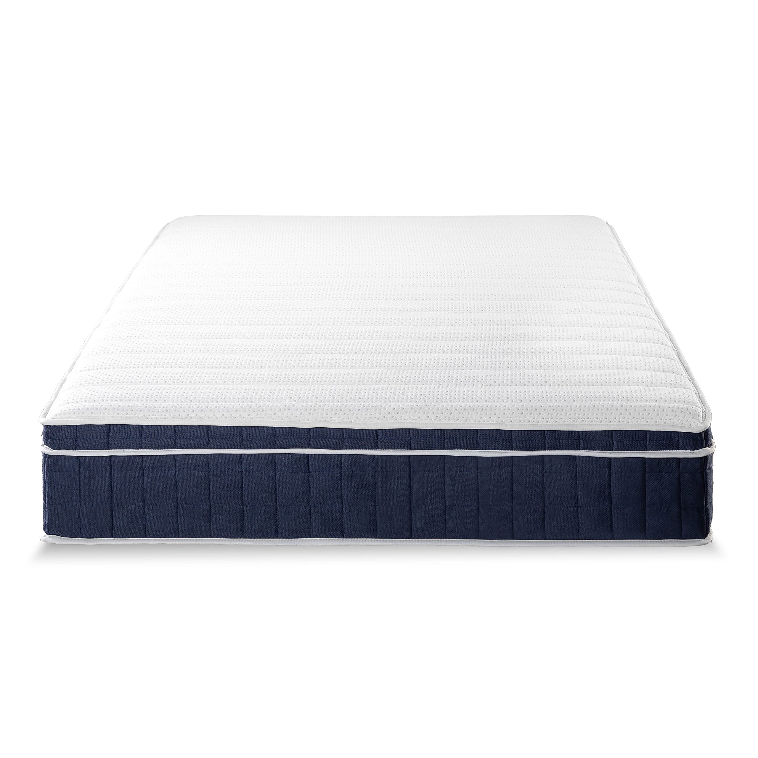 Mellow 12 Inch RENA Euro Top Pocket Spring Hybrid Mattress with Green Tea Memory Foam, Full,Navy