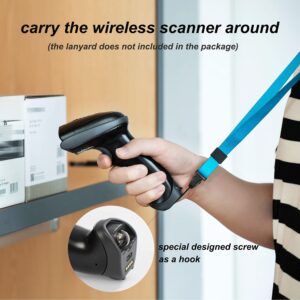 TEEMI 2D Bluetooth Barcode Scanner Wireless QR Code Reader Handsfree Screen Scanning Bar Code Scan Gun with One Press Battery Replaceable Feature (No USB Cradle)