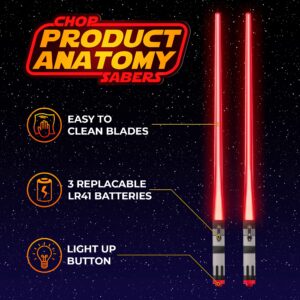 Lightsaber Chopsticks Light Up, Starwars Chopsticks Light Up, Mini Lightsaber, Fun Chop, Cool Chopsticks, Light Saber Chopsticks, Led Chopsticks, 2 PAIRS, Blue Red (Frosted Tips)