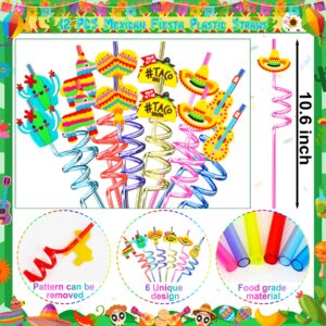 Erweicet Fiesta Party Favors 84 PCS Fiesta Mexican Theme Slap Bracelets DIY Stickers Tattoo Stickers Keychains Straws Gift Bags for Cinco De Mayo Theme Birthday Party Baby Shower