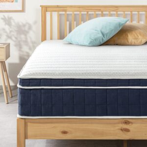 Mellow 12 Inch RENA Euro Top Pocket Spring Hybrid Mattress with Green Tea Memory Foam, Full,Navy