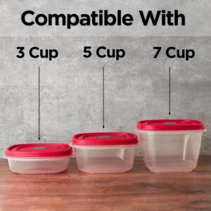 3/5/7 Cup Replacement Lids for Rubbermaid Food Storage Containers Steam Vent (10-Pack, Red)