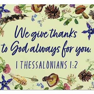 DaySpring - We Give Thanks - 4 Nature Design Assortment with Scripture - King James Version - 12 Thank You Boxed Cards & Envelopes (U0061)