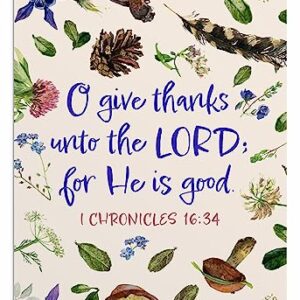 DaySpring - We Give Thanks - 4 Nature Design Assortment with Scripture - King James Version - 12 Thank You Boxed Cards & Envelopes (U0061)