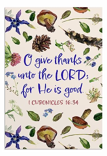 DaySpring - We Give Thanks - 4 Nature Design Assortment with Scripture - King James Version - 12 Thank You Boxed Cards & Envelopes (U0061)