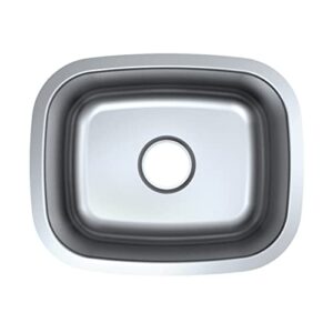 kingston brass gkus18157 gourmetier stainless steel undermount single bowl kitchen sink, brushed