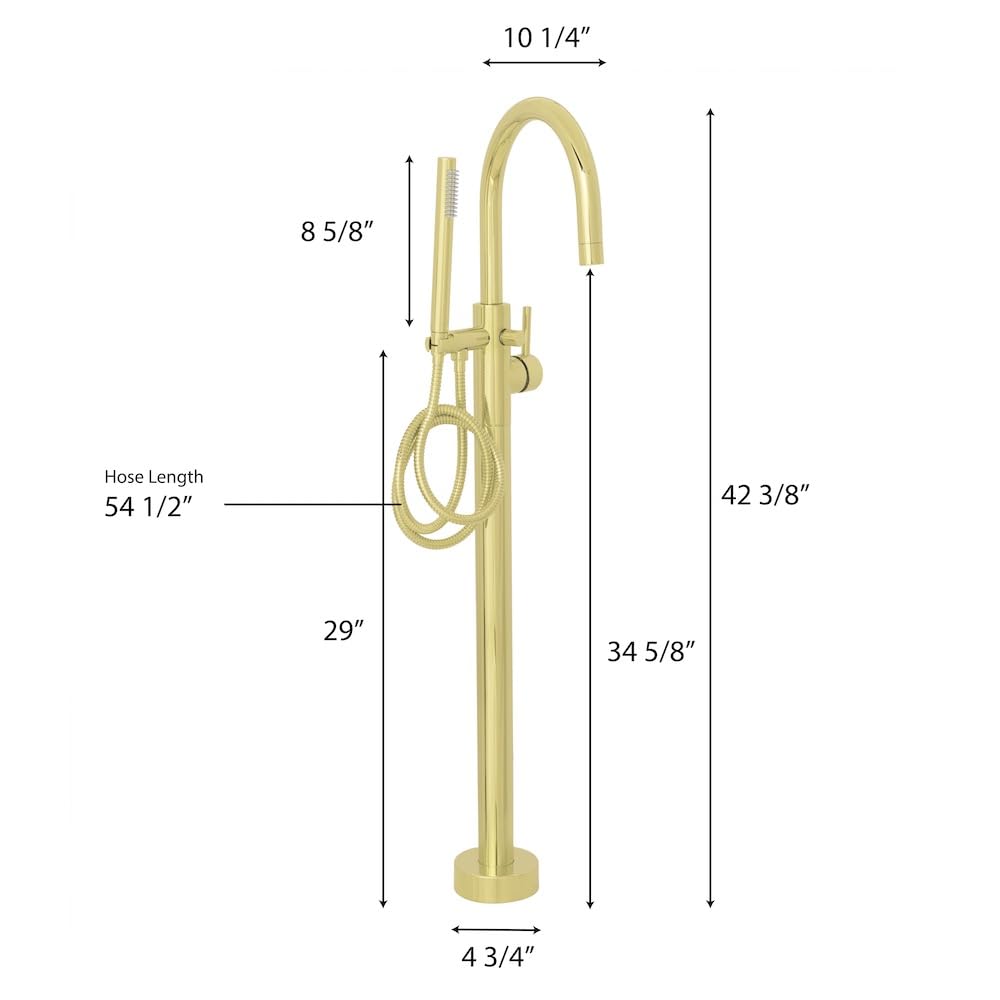 ZLINE Autograph Edition Emerald Bay Bath Tub Filler in Polished Gold (EMBY-BTF-PG)