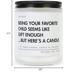 Uniizone Birthday Gift Ideas for Mom, Joke Mom Gifts Dad Gifts for Birthday Christmas, Funny Mother's Day Candle from Daughter, Son, Gag Valentines Gifts for Parents Bonus Step Mom