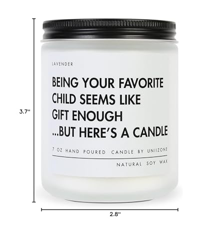 Uniizone Birthday Gift Ideas for Mom, Joke Mom Gifts Dad Gifts for Birthday Christmas, Funny Mother's Day Candle from Daughter, Son, Gag Valentines Gifts for Parents Bonus Step Mom