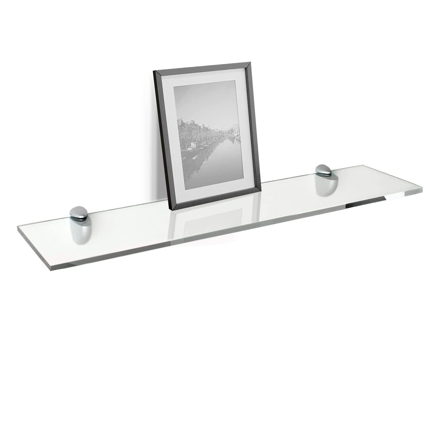 Fab Glass and Mirror Custom Acrylic Glass Shelves for Wall - 1/2"-1/4" and 1/8".Thick Glass Floating Shelves for Collectables, Photo, Toys and Home Décor