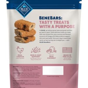 Blue Buffalo BeneBars Skin & Coat Support Dog Treats with Omega 3 & 6 Fatty Acids, Made with Natural Ingredients, USA Chicken & Coconut, 9-oz. Bag