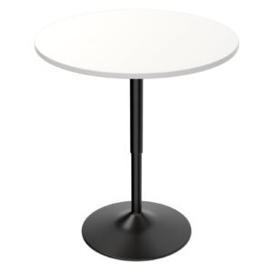 magshion 31.5" round bar table 27.5"- 36" height adjustable pub table with enlarge base for living room patio bistro, white