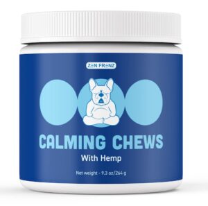 zen bites - calming chews for pets - 120 count - organic hemp treats for dogs & cats - stress relief - promotes relaxation - thunderstorms - fireworks - travel friendly