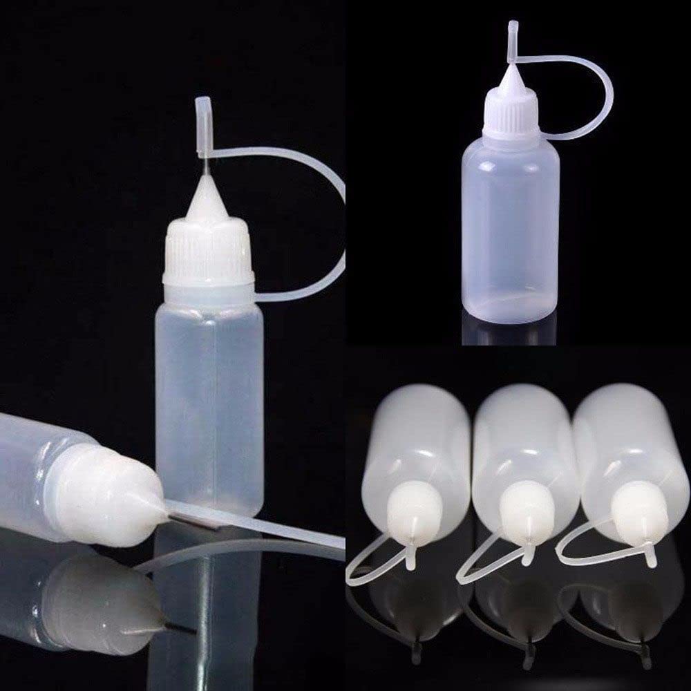 Plastic Squeeze Bottles, Refillable Dropper Bottles with Needle Tip Caps Portable Oil Bottles, Durable Liquid Applicator Bottles(10ml)