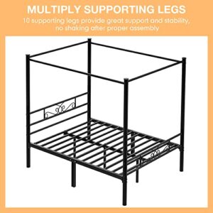 Pliwier Bed Frame with Headboard and Footboard, 13 Heavy Duty Bed Slats, 18 Sturdy Legs Support, No Box Spring Needed, Noise Free, Easy Assembly