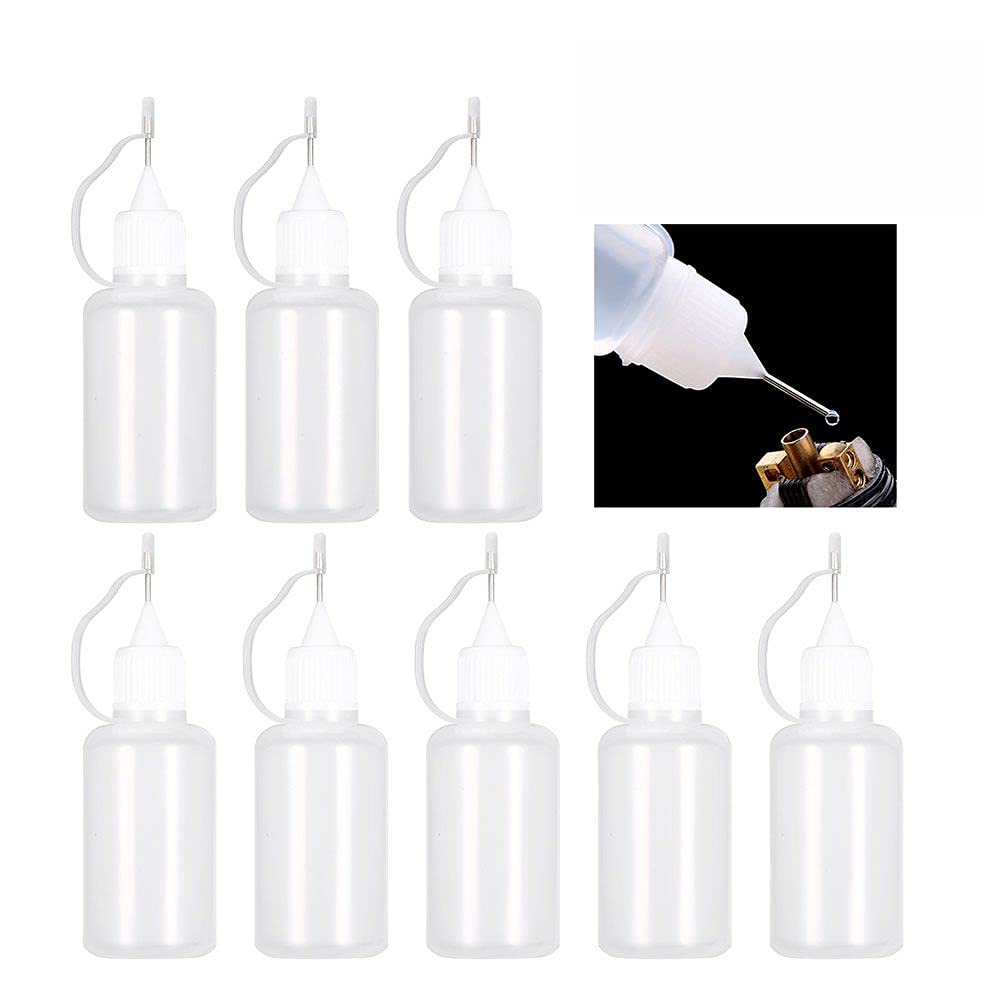 Plastic Squeeze Bottles, Refillable Dropper Bottles with Needle Tip Caps Portable Oil Bottles, Durable Liquid Applicator Bottles(10ml)