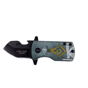 Masonic Mini Folding Pocket Knife with Pocket Clip | 2.25" Stainless Steel Blade | Masonic & Eye of Providence Logo | Masonic Collectable | Comes in Gift Box | Camping, Hiking, Father, Husband