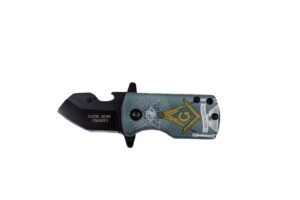 masonic mini folding pocket knife with pocket clip | 2.25" stainless steel blade | masonic & eye of providence logo | masonic collectable | comes in gift box | camping, hiking, father, husband