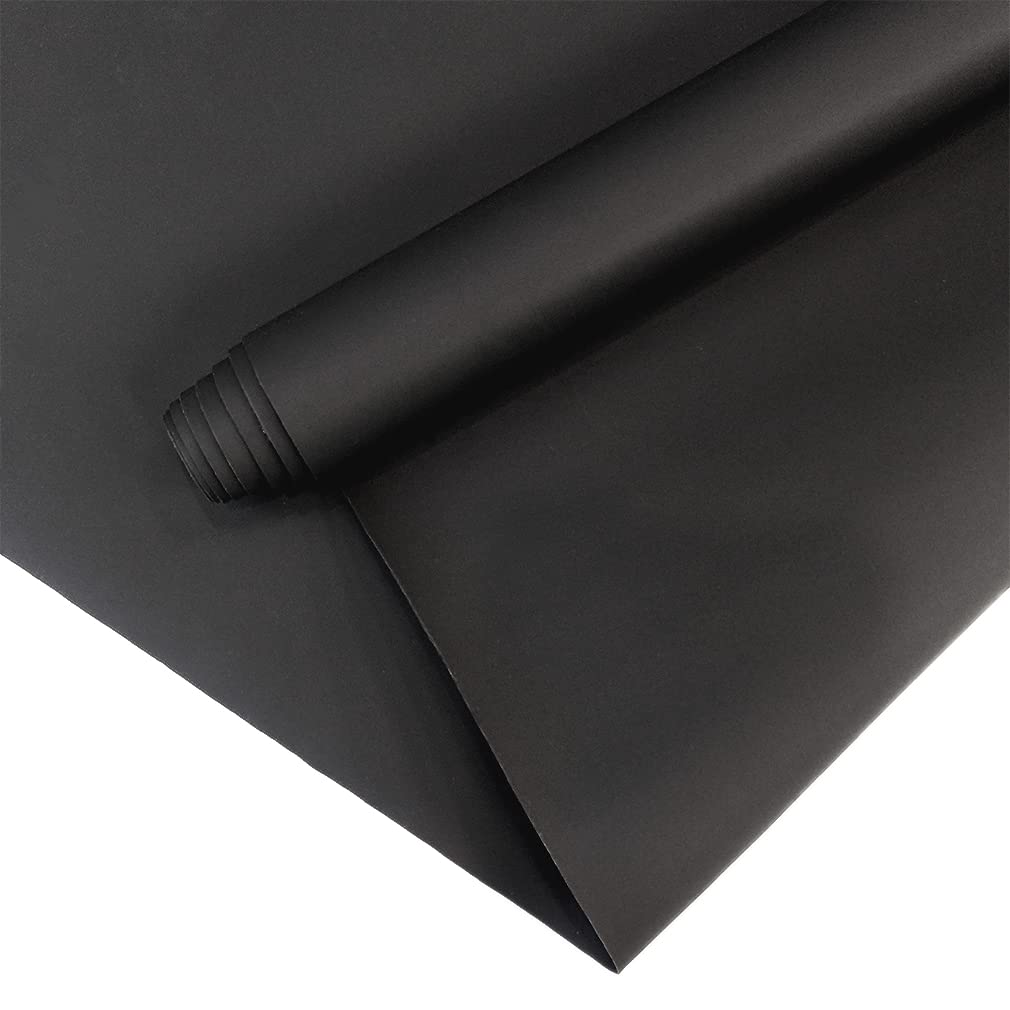 XHT Jelly Pvc Vinyl Roll 11.8"x53" Soft Solid Colored Smooth Waterproof PVC Fabric for Mat Hair Bows Jewelry Making (Black)