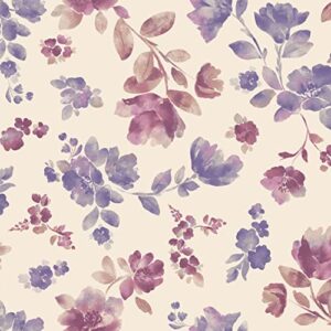 texco inc flowers poly spandex medium floral printed dty brushed fabric/4 way stretch, champagne lavender 1 yard