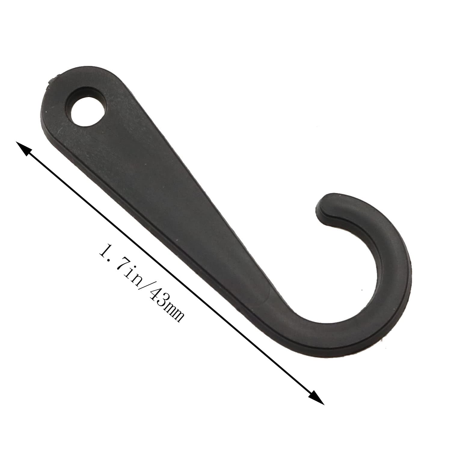 JCBIZ 500pcs Environmetal-Friendly Plastic Hosiery Hook Black Color J Hook for Socks Clothing Retail Display Hanger