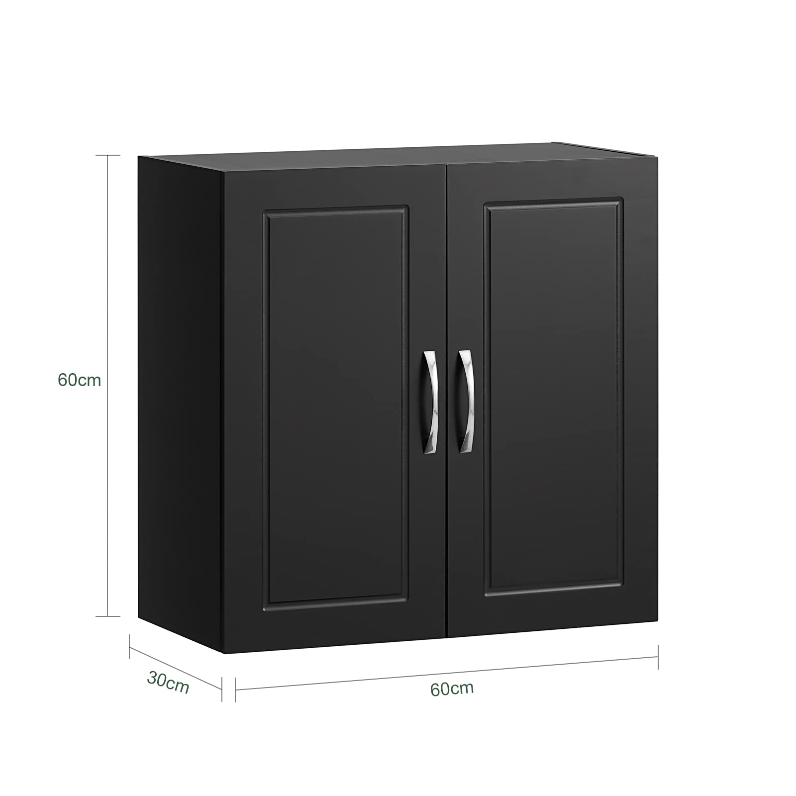 SoBuy Bathroom Kitchen Wall Cabinet, Garage or Laundry Room Wall Storage Cabinet, Bathroom Wall Cabinet, Linen Tower Bath Cabinet, Cabinet with Shelf, Black FRG231-SCH