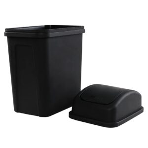 Hommp 2 Gallon Swing Top Trash Can, Small Garbage Can with Swing Lid, Black