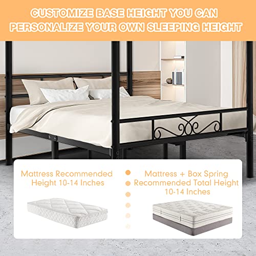 Pliwier Bed Frame with Headboard and Footboard, 13 Heavy Duty Bed Slats, 18 Sturdy Legs Support, No Box Spring Needed, Noise Free, Easy Assembly