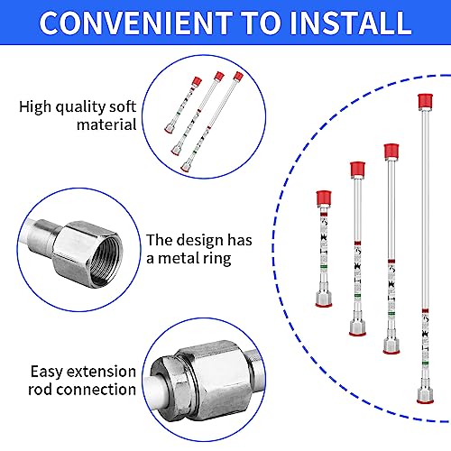 Airless SJG Universal Spray Extension Rod for Airless Spray Gun, Paint Sprayer Spray Gun Tip Extension Pole Rod 19.7inch,29.5inch（2 Pieces