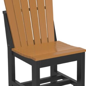 LuxCraft Poly Adirondack Dining Side Chair, Dining Height (Cedar & Black)