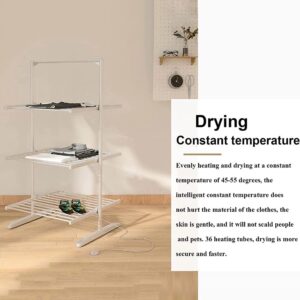 ZJIEX Electric Heated Clothes Airer Dryer 3-Tier Foldable Electric Clothes Dryers Indoor Low Energy Heated Drying Racks 300W 45-55℃ Constant Temperature