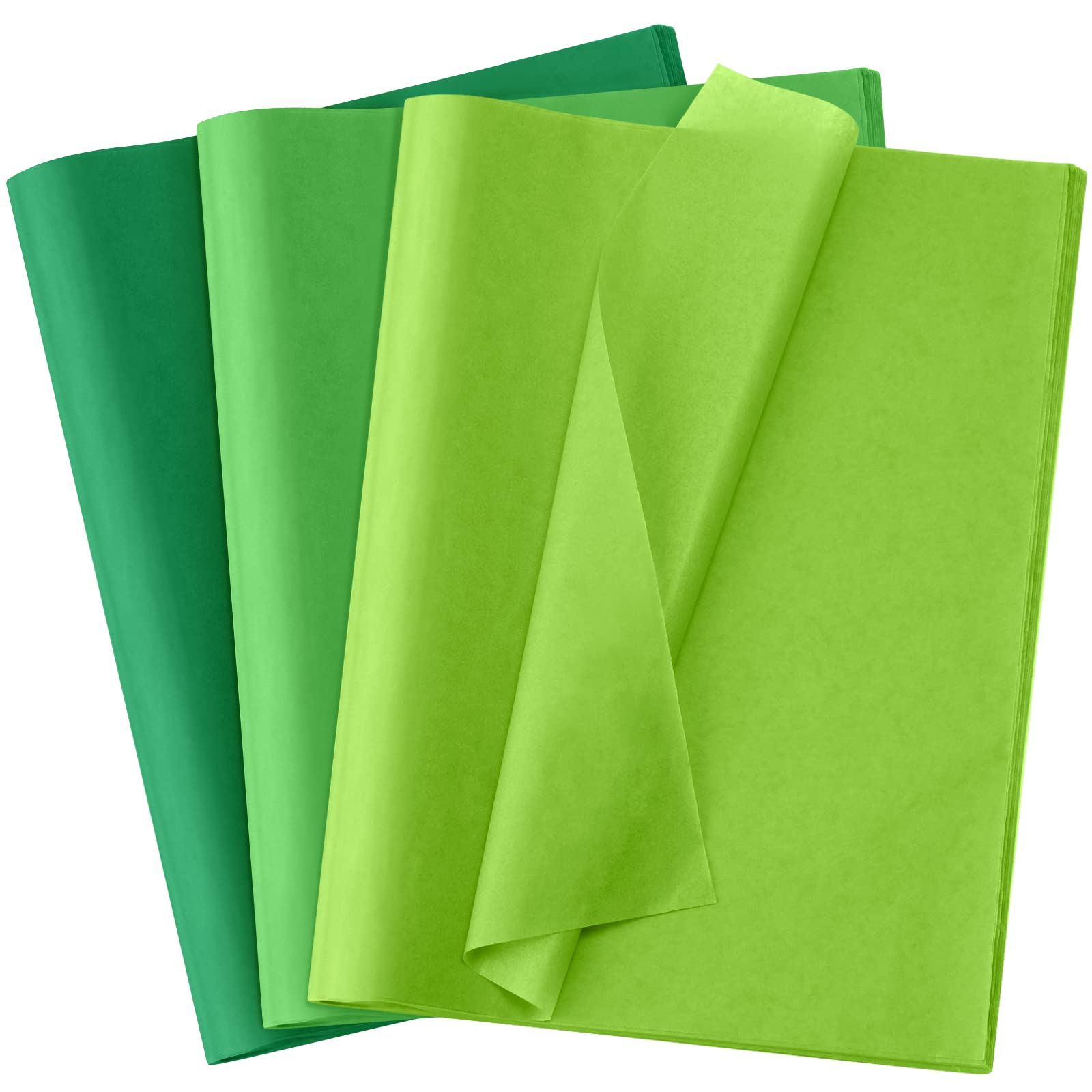 Fuutreo 300 Sheets Tissue Paper Bulk 14 x 20 Inch Kraft Wrapping Tissue Papers for Gift Bags DIY Crafts Christmas Baby Shower Weddings Birthday School Gifts Decoration(Green Series)