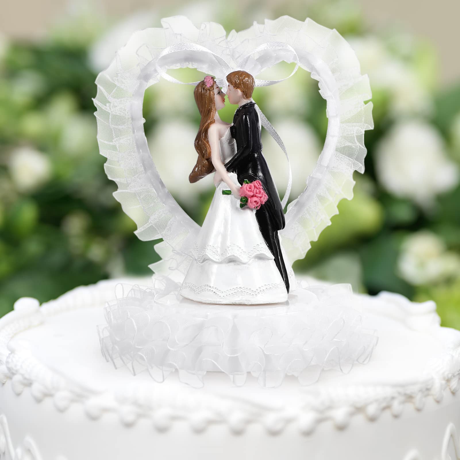 Abaodam Bride & Groom Cake Topper Couple Cake Decoration for Wedding Engagement Party Mr and Mrs Anniversary