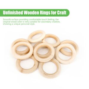 20PCS Natural Wood Rings for Crafts, Macrame Rings for DIY, Wooden Rings Without Paint, Pendant Connectors 55mm/2.2inch