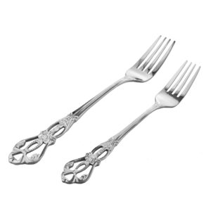 Dnalrhoi Gorgeous Retro Royal Silver 20 Pieces Silverware Set 18/10 Stainless Steel Service for 4 Cutlery Utensils Fork Spoon and Knife Mirror Polished Flatware Set(Silver)