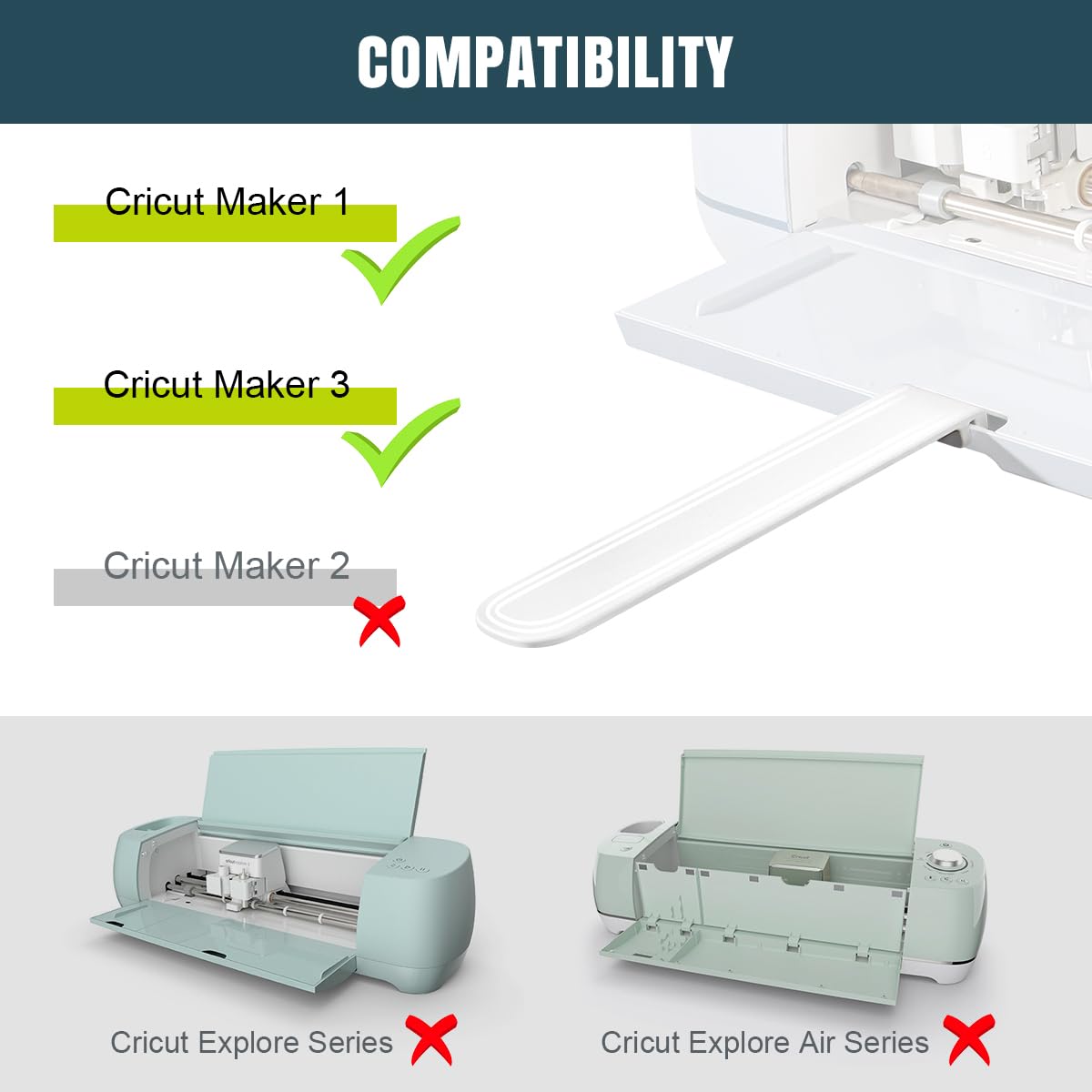 Lenink Extension Tray Compatible with Cricut Maker, Extension Support compatible with Cricut Maker and Cricut Maker 3-Cutting Machine Accessories for 30.5cm (12" x 12") Cutting Mat (to hold large mat)