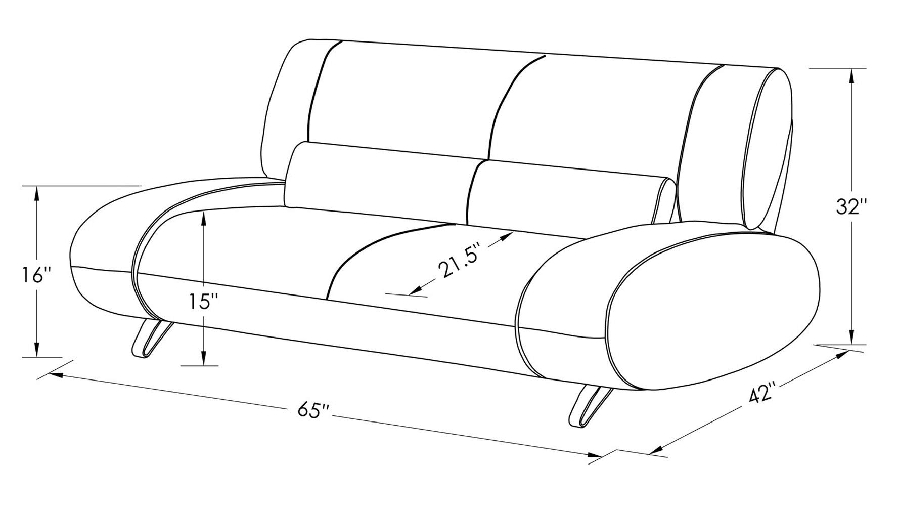 ZURI Modern Aspen Collection - Loveseat - White