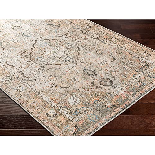 Livabliss Kemer Medallion Washable Runner Area Rug,2'7" x 10',Brown