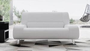 zuri modern aspen collection - loveseat - white