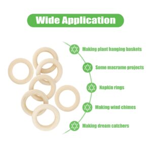 20PCS Natural Wood Rings for Crafts, Macrame Rings for DIY, Wooden Rings Without Paint, Pendant Connectors 55mm/2.2inch