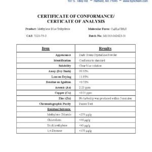 Methylene Blue, 1% USP (Pharmaceutical) Grade: 2×50 mL Twin Pack Glass: 3rd Party Tested