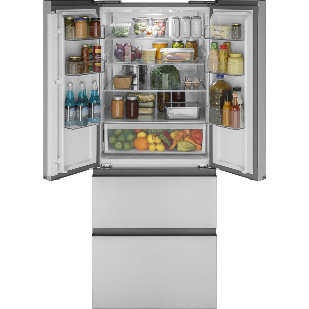 Haier 14.5 Cu. Ft. Fingerprint Resistant Stainless Steel 4 Door Refrigerator