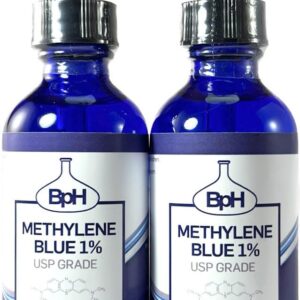 Methylene Blue, 1% USP (Pharmaceutical) Grade: 2×50 mL Twin Pack Glass: 3rd Party Tested