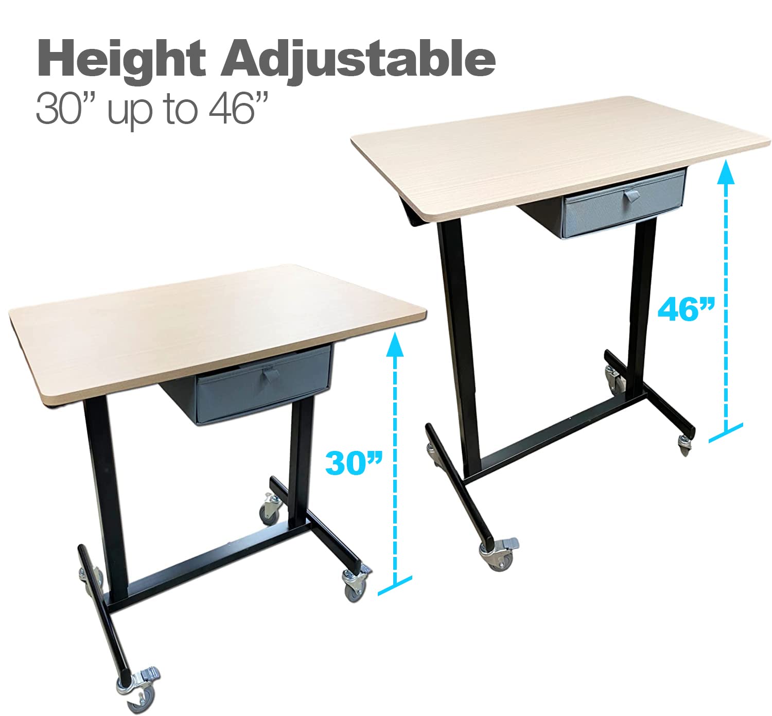 BetterHabitat Portable Height Adjustable Home Work Desk | Extremely Versatile & Durable | Imagine the Possibilities | Weatherproof: Indoor or Outdoor! 36"x24", Height Adjusts 30"- 46" | 3 yr warranty