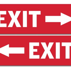 SHOP A THING – Exit Sign Sticker - Vinyl Red Exit Sign Decal for Hotels, Restaurants, Petrol Pump, and Emergency Way – Waterproof Sticker for Indoor and Outdoor Use – Decal Pack of 2 - SAT -17