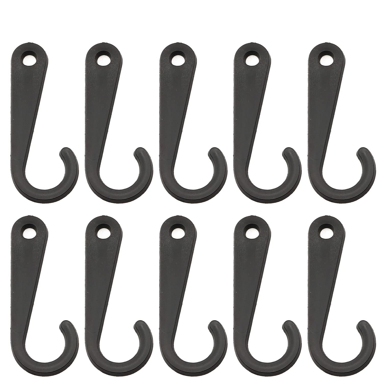 JCBIZ 500pcs Environmetal-Friendly Plastic Hosiery Hook Black Color J Hook for Socks Clothing Retail Display Hanger